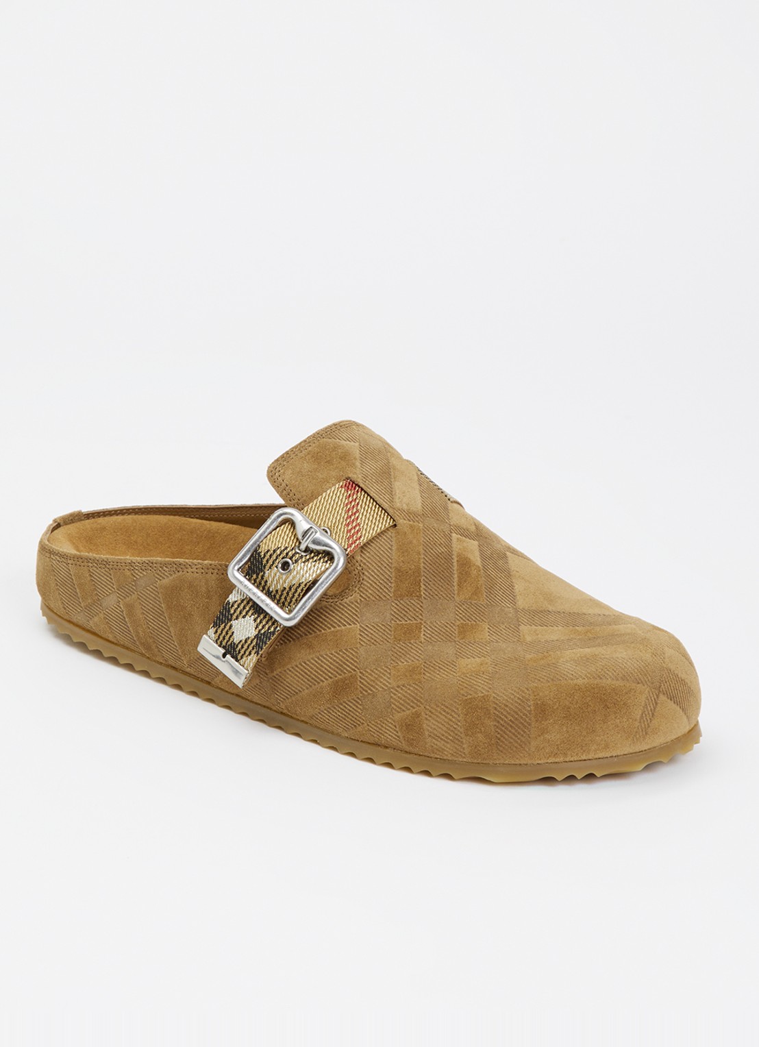 Burberry Urchin muiltje van kalfssuède met gespdetail - voorkant 6 beige
