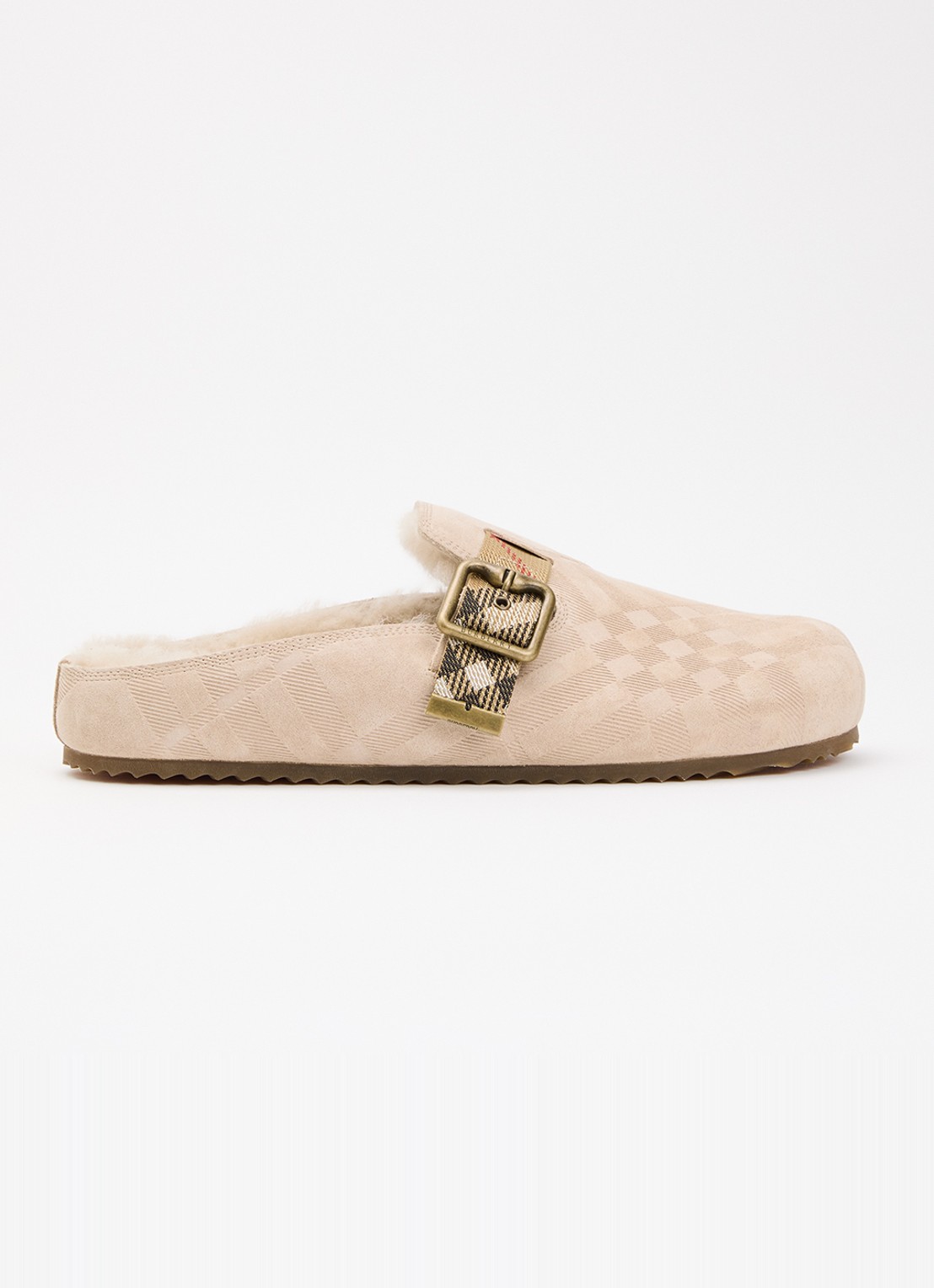 Burberry Urchin muiltje van kalfssuède - voorkant beige