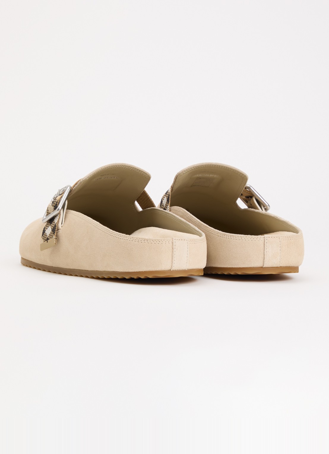 Burberry Urchin muiltje van suède met gespdetail - achterkant beige