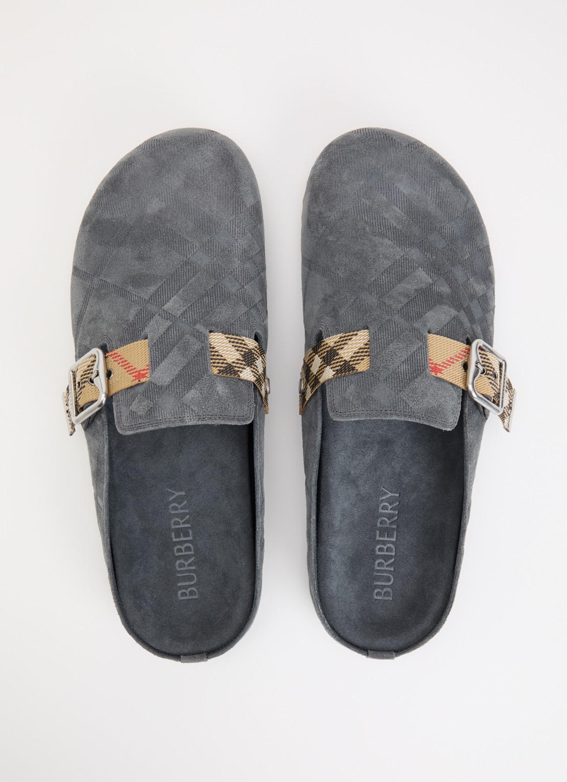 Burberry Urchin muiltje van suède met gespdetail - detail 3 grijs