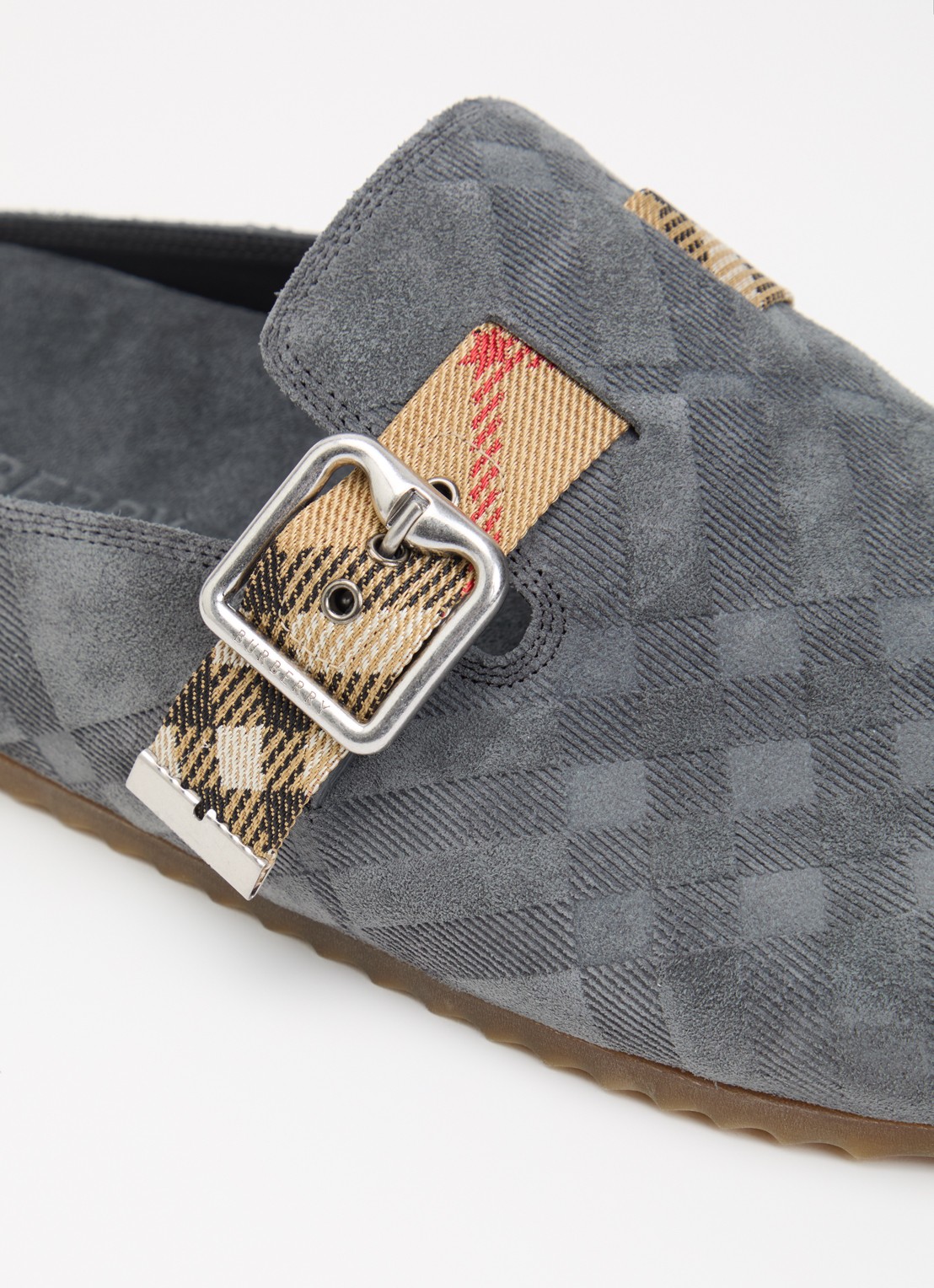 Burberry Urchin muiltje van suède met gespdetail - detail 5 grijs