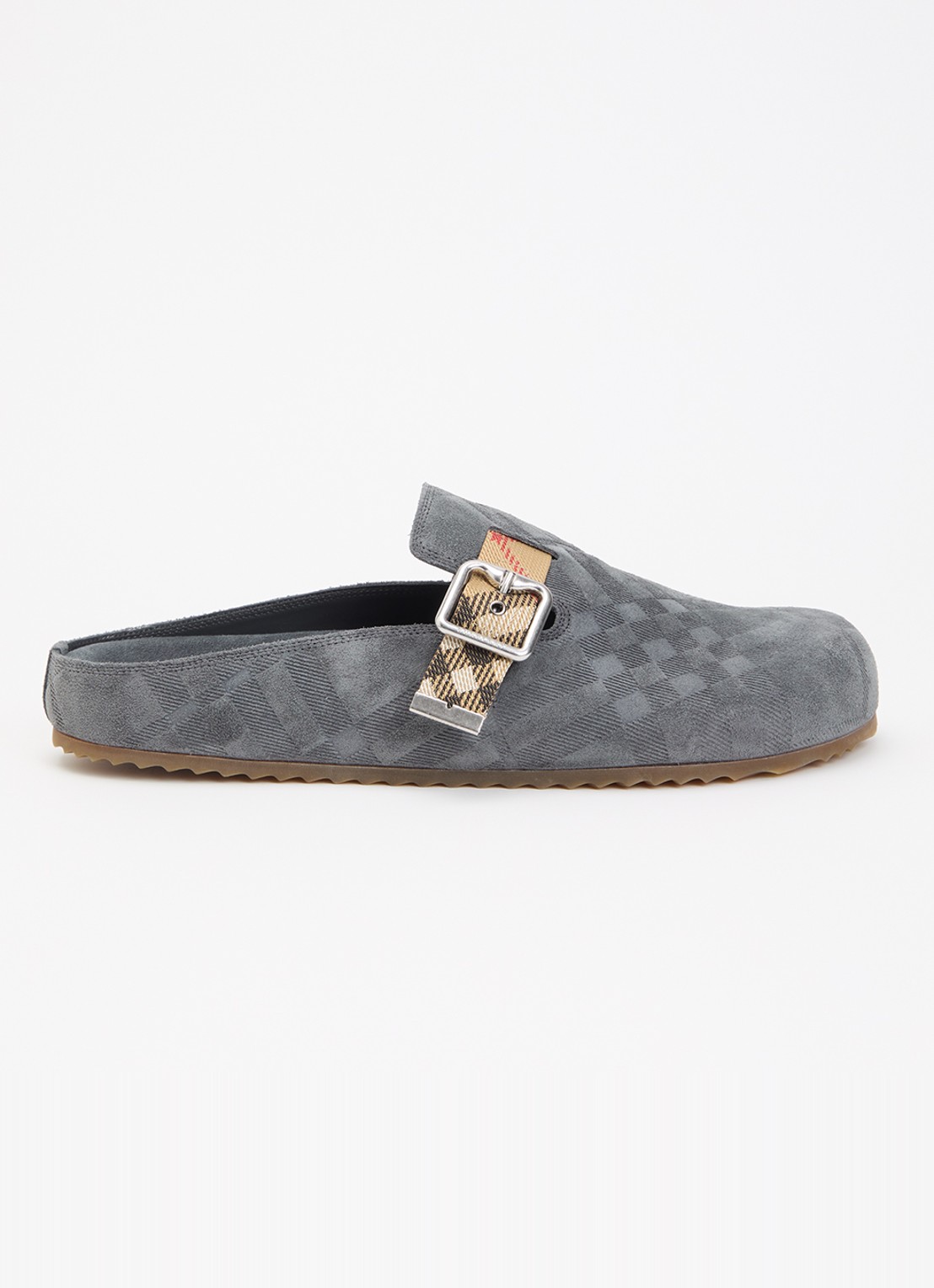 Burberry Urchin muiltje van suède met gespdetail - voorkant 6 grijs