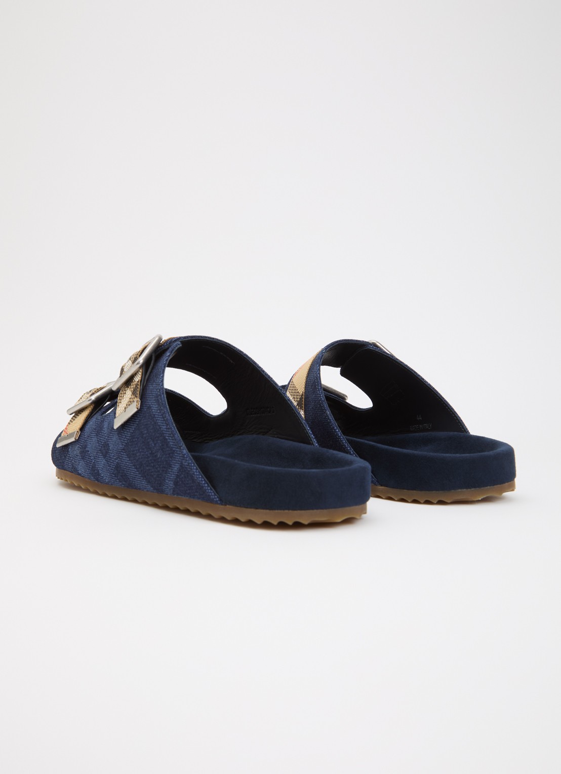 Burberry Urchin sandaal met ruitdessin - achterkant royalblauw