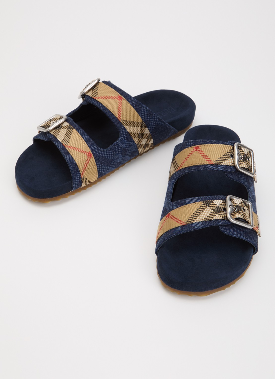 Burberry Urchin sandaal met ruitdessin - detail 2 royalblauw