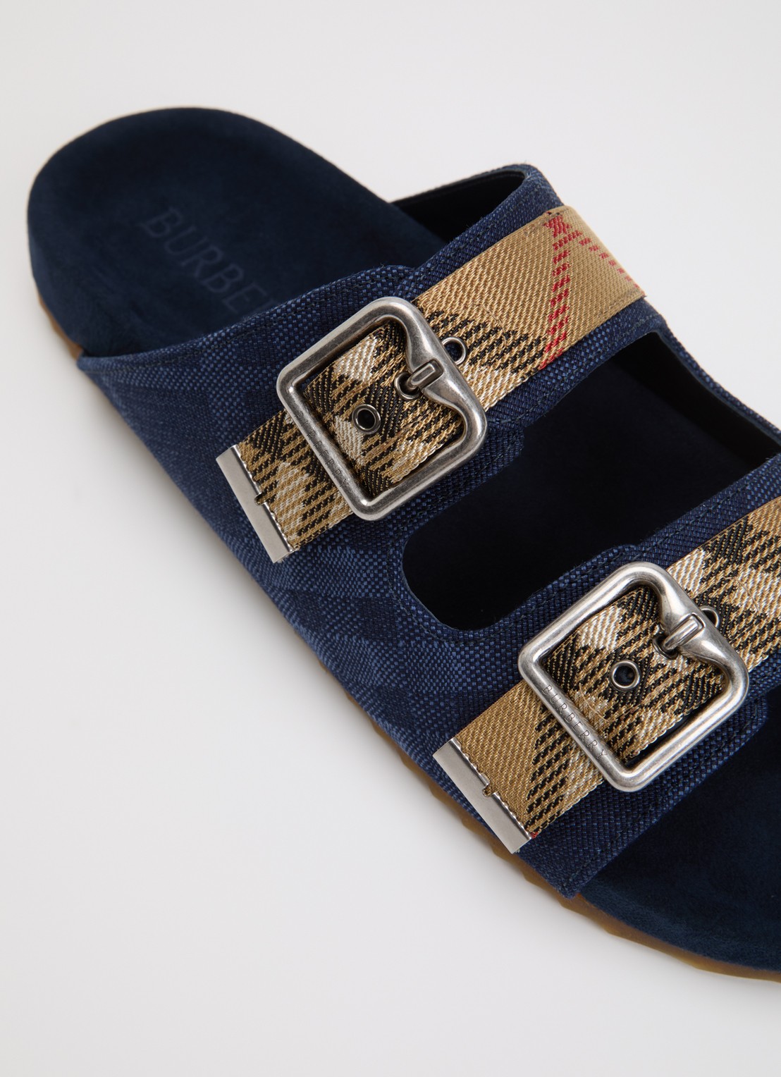 Burberry Urchin sandaal met ruitdessin - detail 5 royalblauw