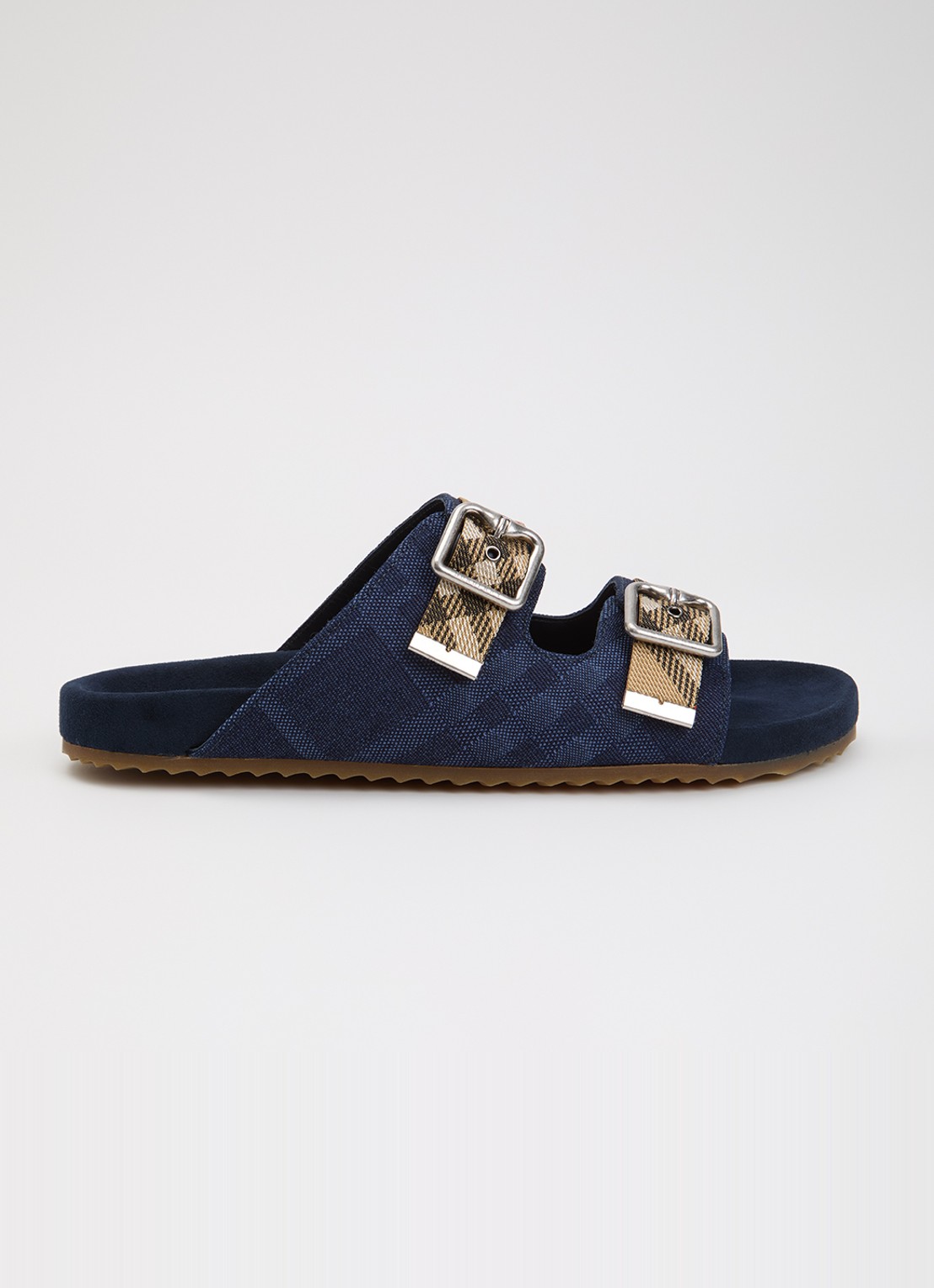 Burberry Urchin sandaal met ruitdessin - voorkant 6 royalblauw