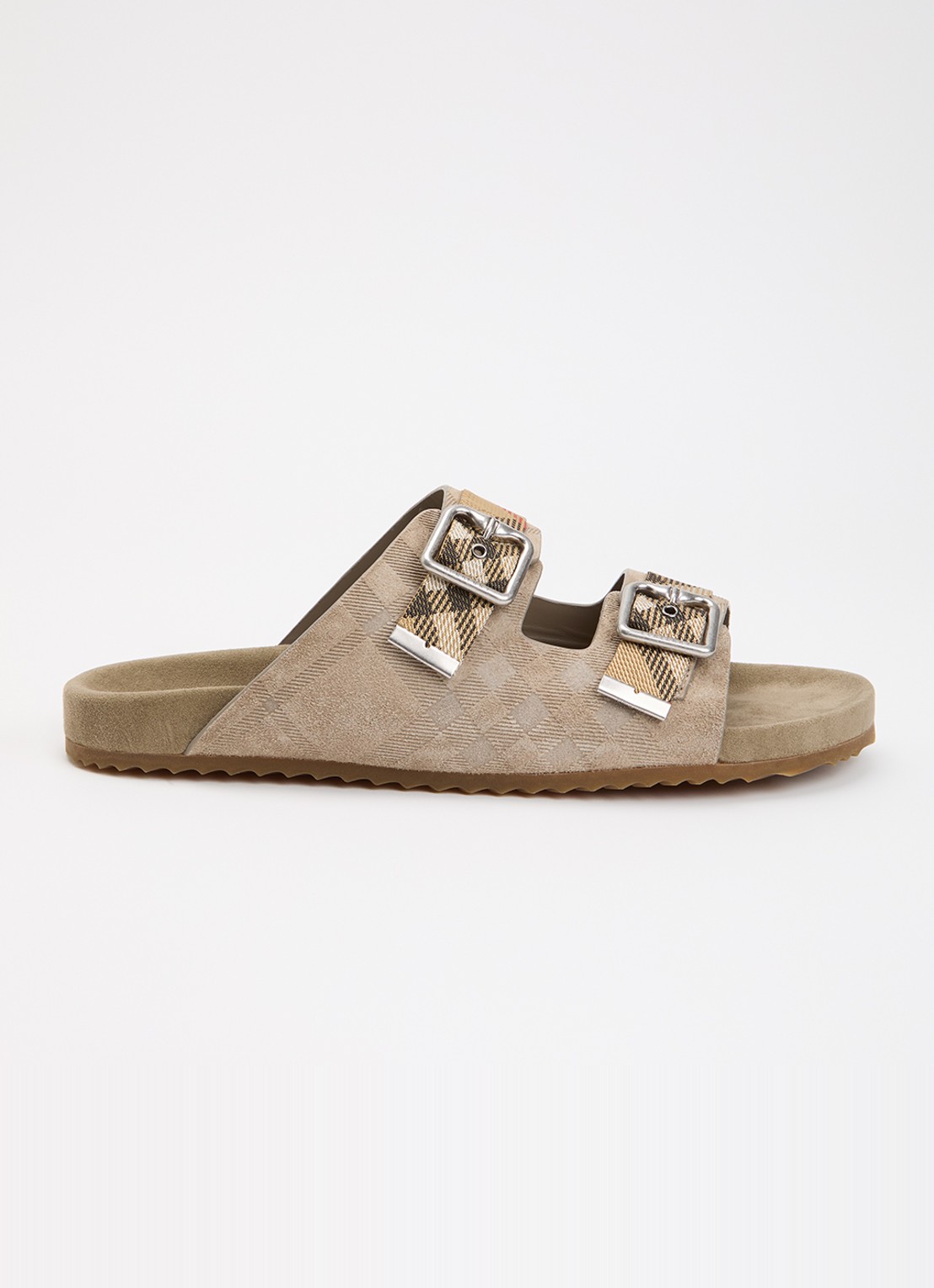 Burberry Urchin sandaal met ruitdessin - voorkant 2 beige