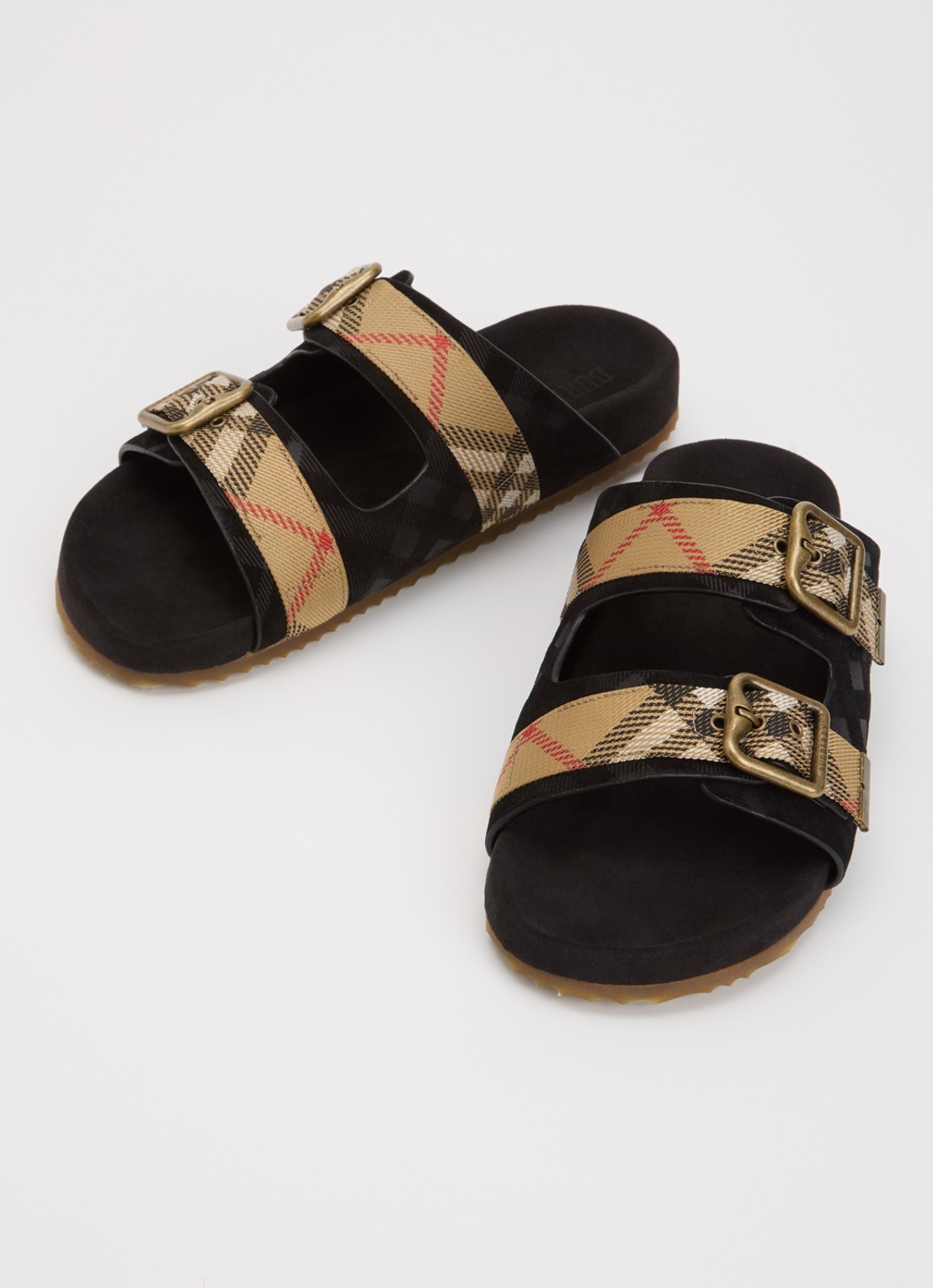 Burberry Urchin sandaal met ruitdessin - detail 3 zwart
