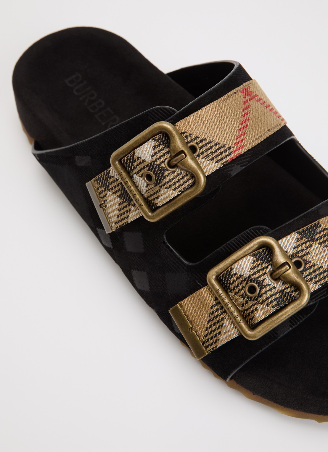Burberry Urchin sandaal met ruitdessin - detail 6 zwart