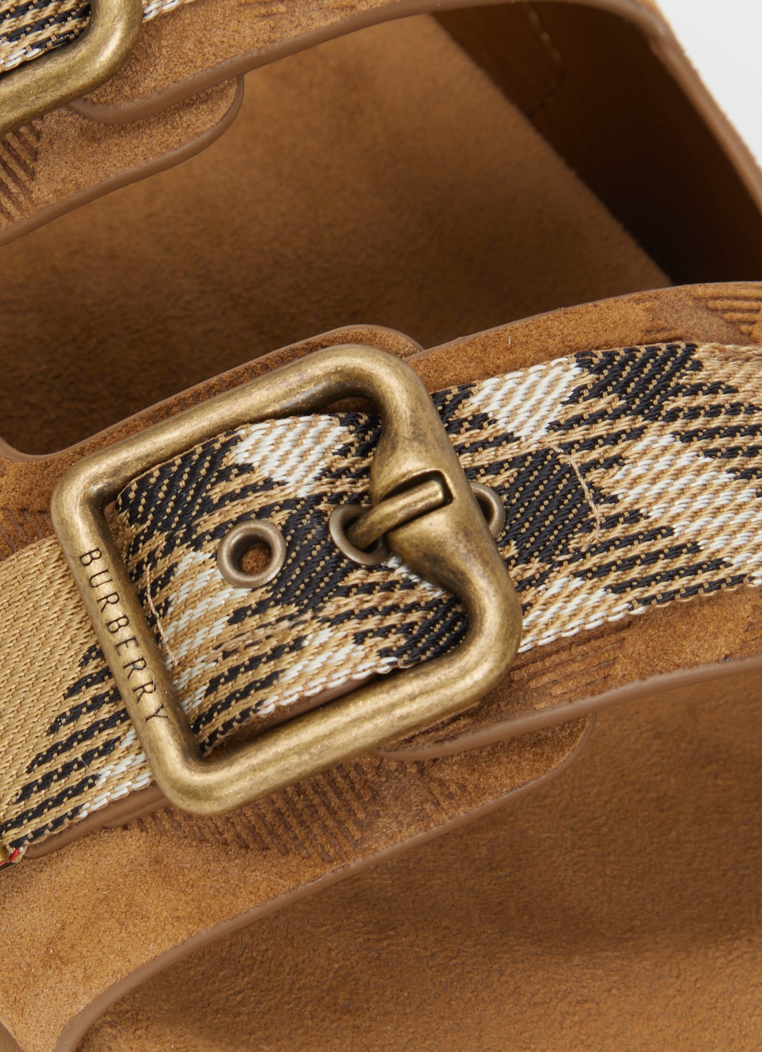 Burberry Urchin slipper van suède - detail 4 naturel