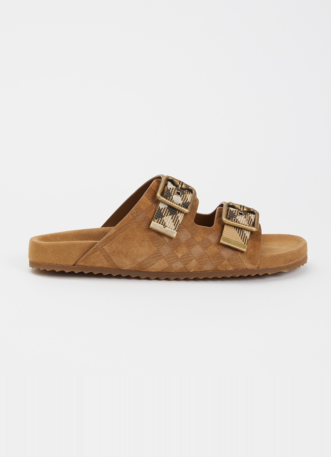 Burberry Urchin slipper van suède - voorkant 5 naturel