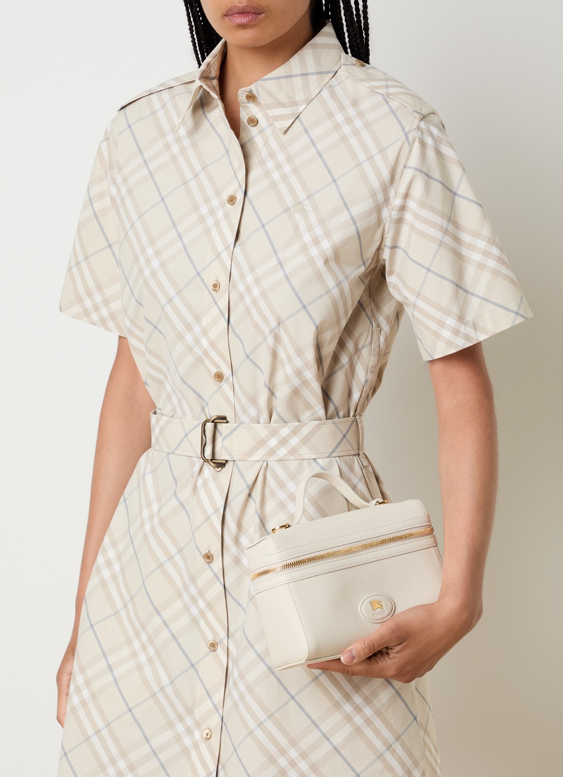 Burberry vanity crossbodytas van kalfsleer - voorkant 8 creme