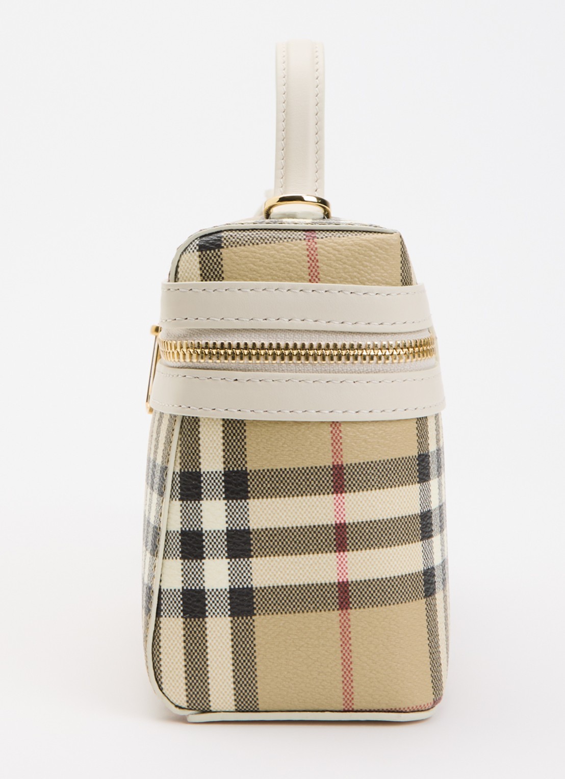 Burberry Vanity handtas met details van kalfsleer en afneembare schouderriem - detail 4 zand