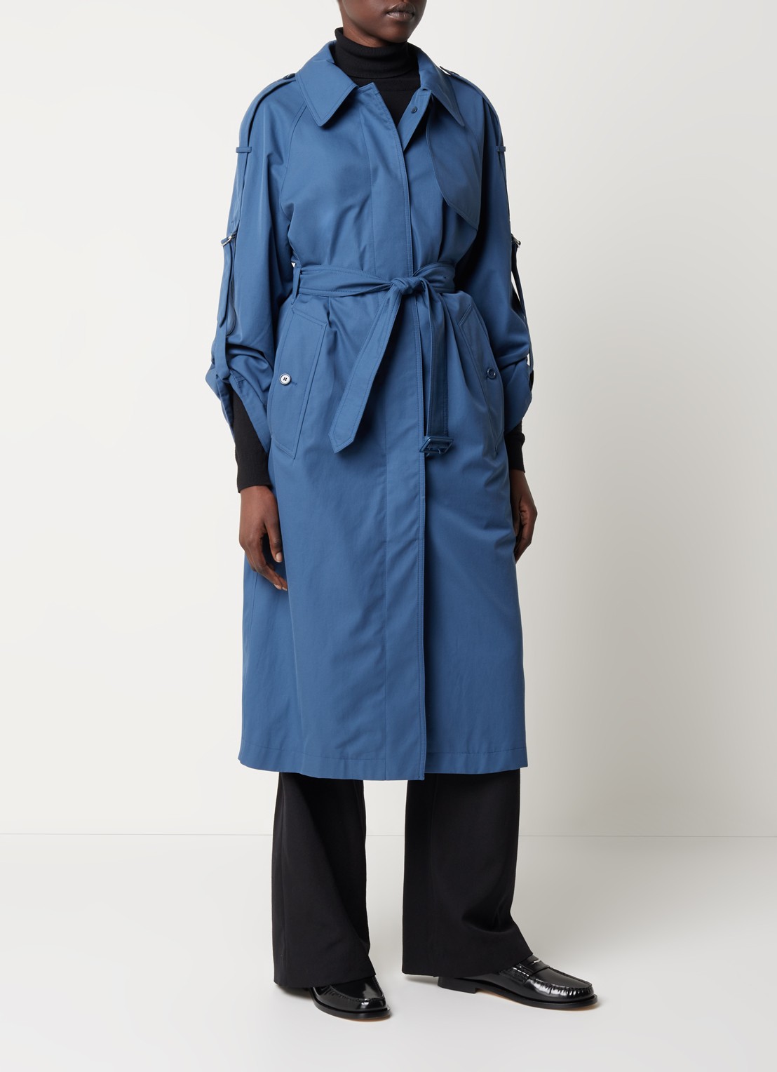Burberry Whitmore trenchcoat met ceintuur  - detail 4 petrol