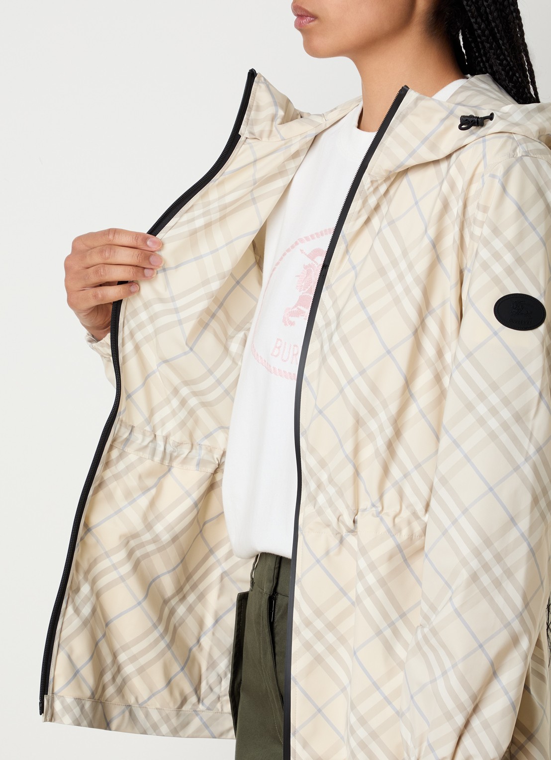 Burberry Windjack met ruitdessin - detail 3 beige