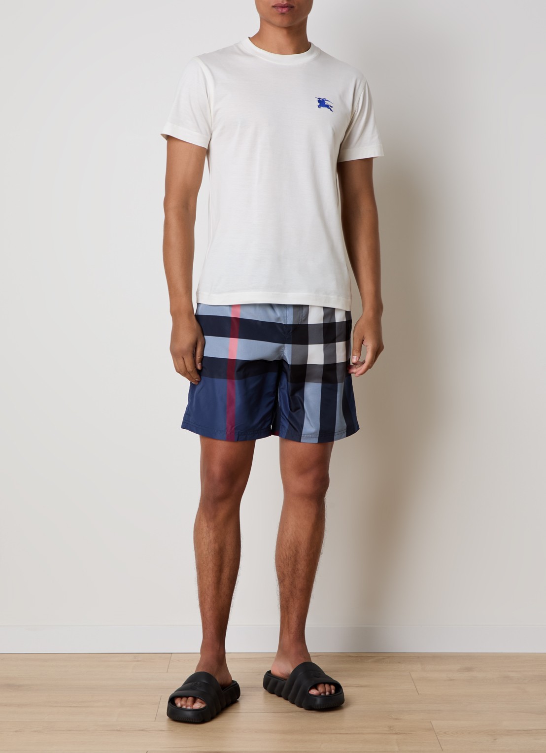 Burberry Zwemshorts met ruitdessin - voorkant 4 donkerblauw