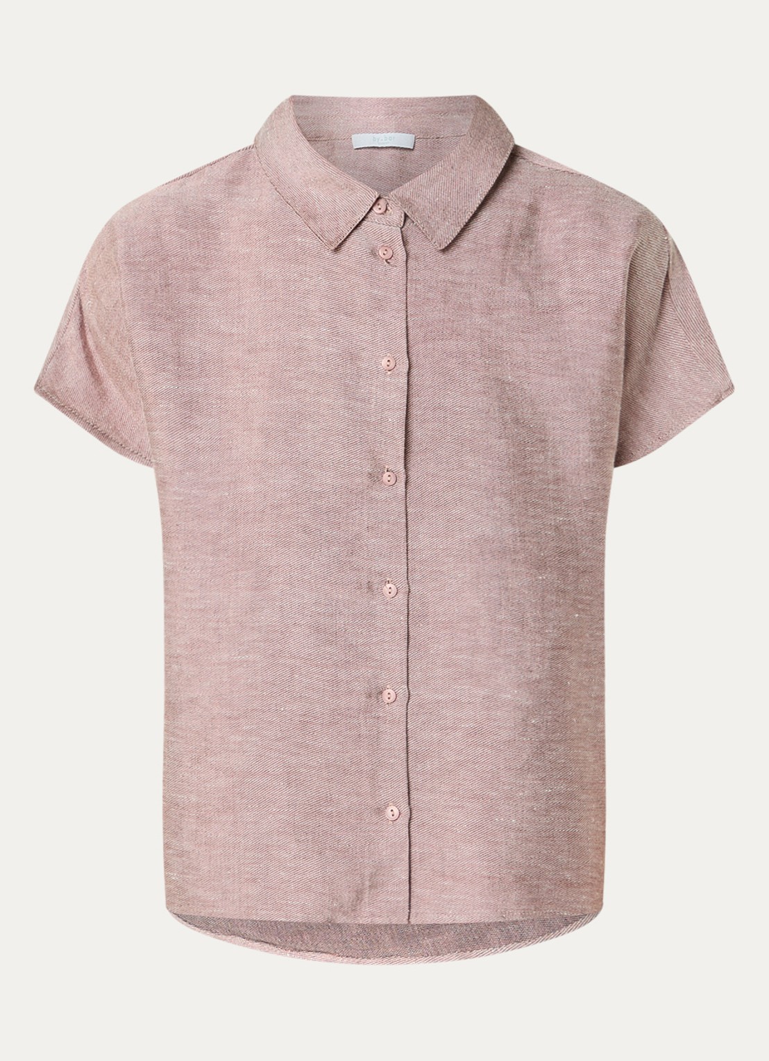 by-bar Barley blouse met gemêleerd dessin - voorkant oudroze