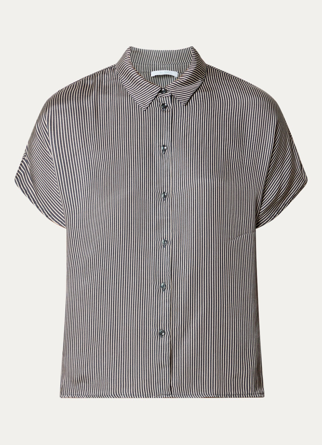 by-bar Barley blouse met streepprint - voorkant 3 antraciet