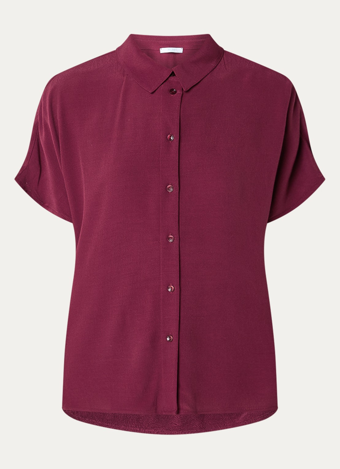 by-bar Barley blouse van crêpe  - voorkant 2 bordeauxrood