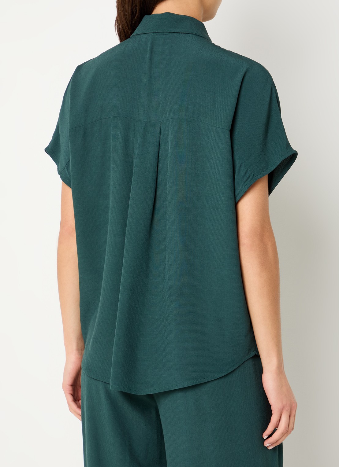 by-bar Barley blouse van crêpe  - achterkant zeegroen