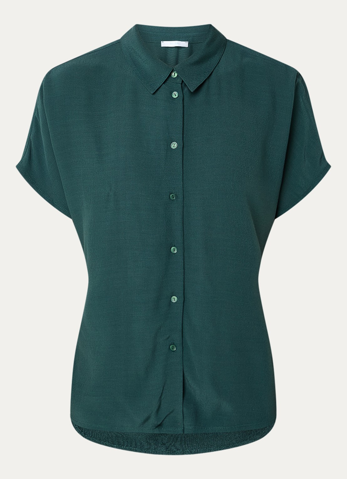 by-bar Barley blouse van crêpe  - voorkant 2 zeegroen