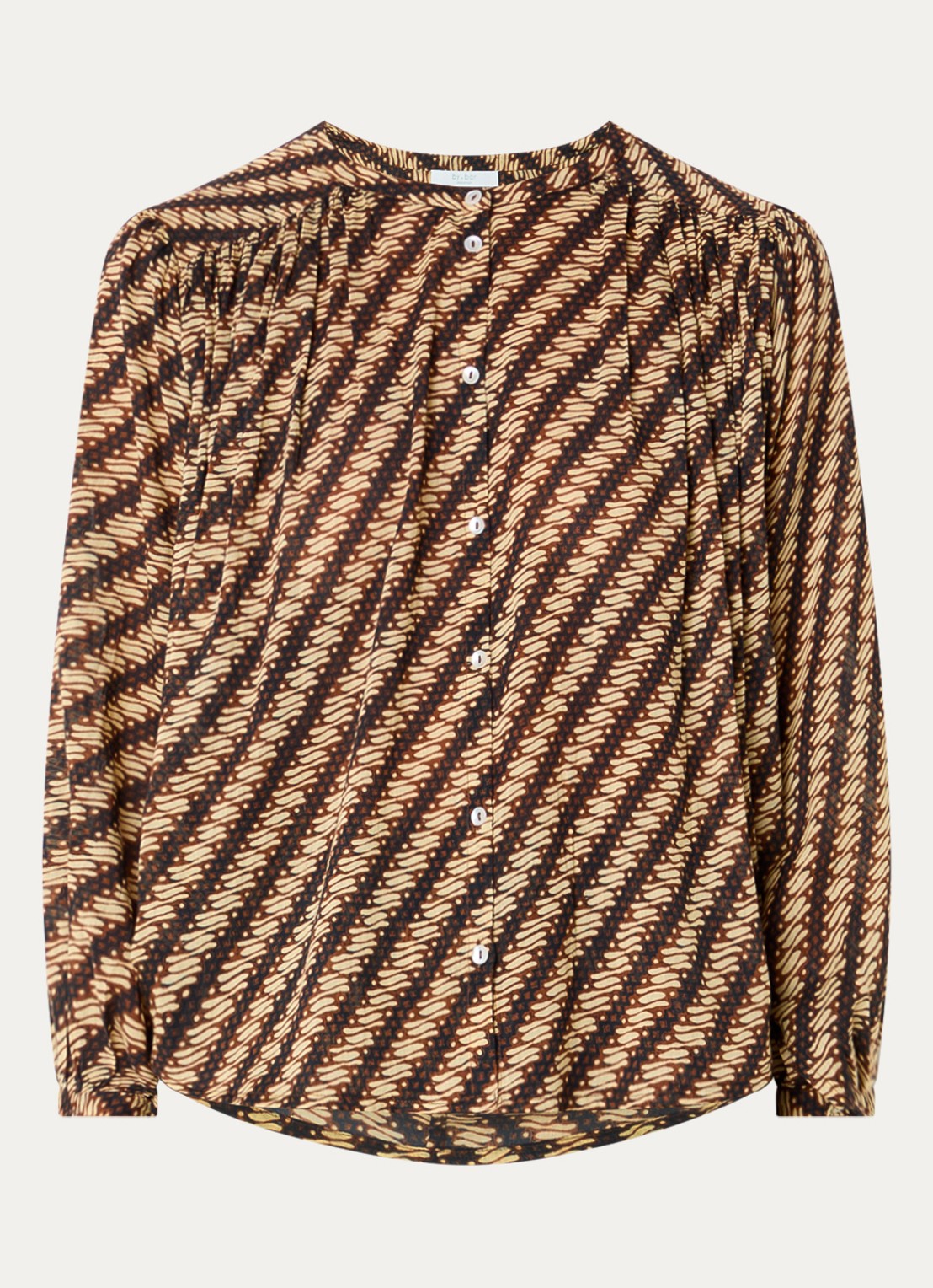 by-bar Becky blouse met print - voorkant bruin