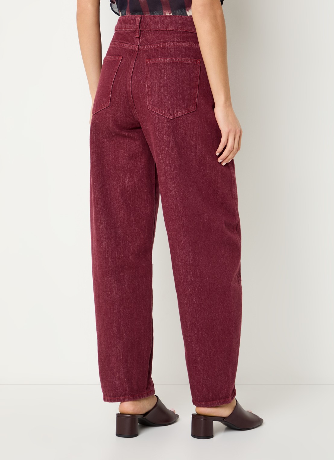 by-bar Begum high waist balloon fit jeans met gekleurde wassing - achterkant 5 rood