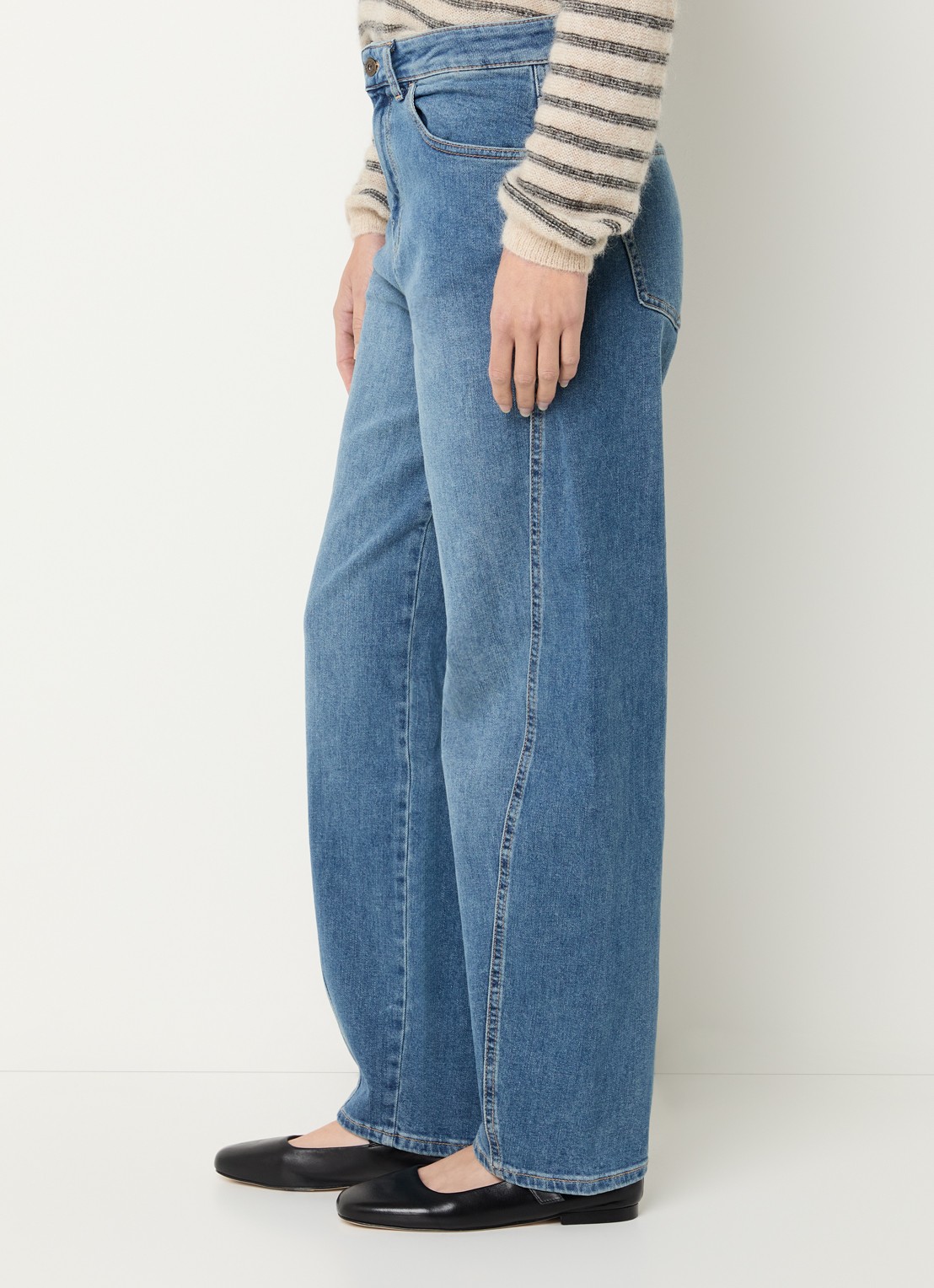by-bar Begum high waist loose fit jeans met medium wassing - detail 5 indigo