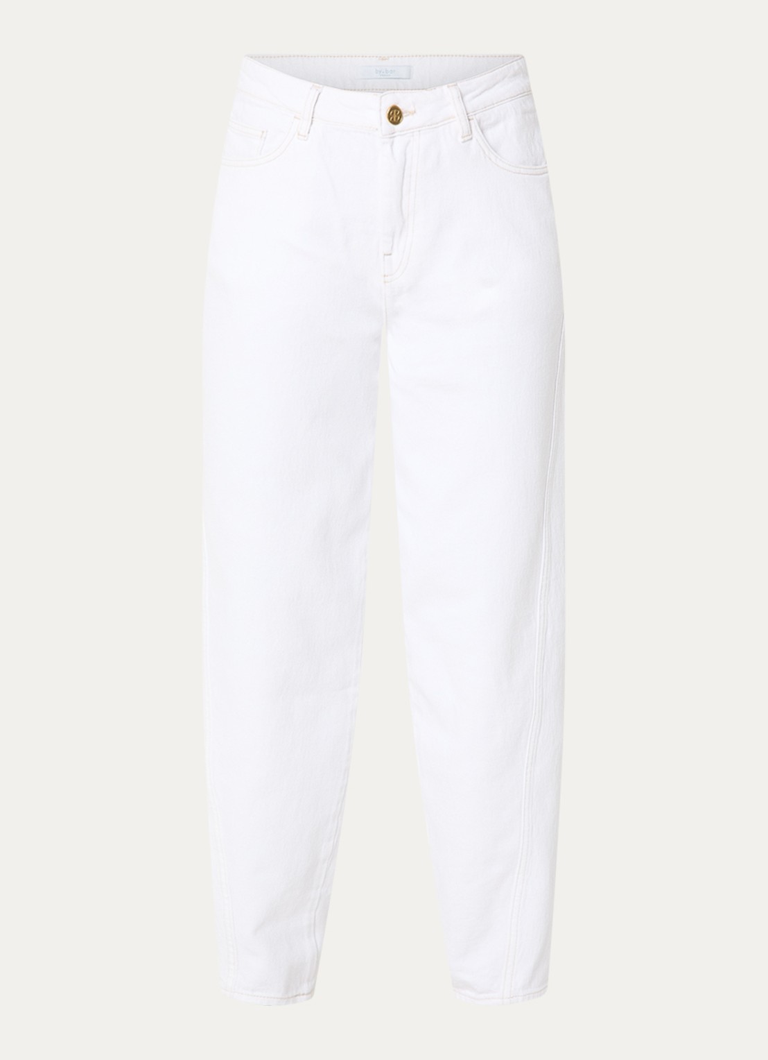 by-bar Begum high waist tapered jeans met gekleurde wassing - voorkant 2 wit