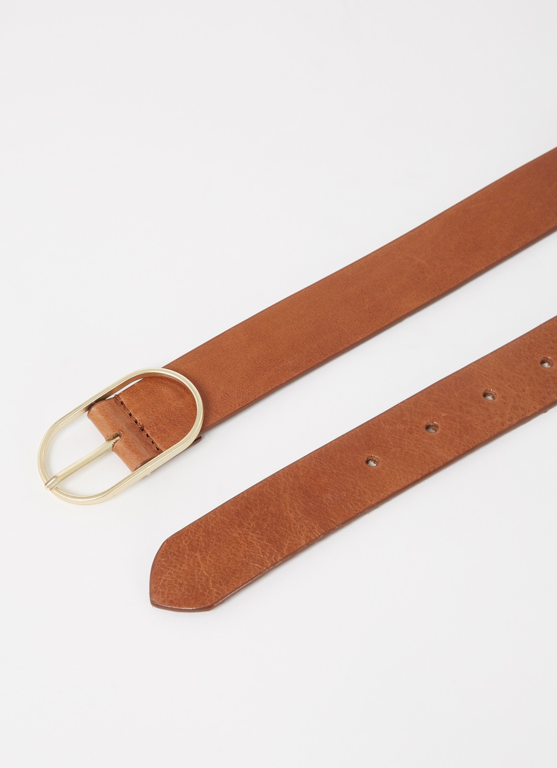by-bar Bella riem van leer  - detail cognac