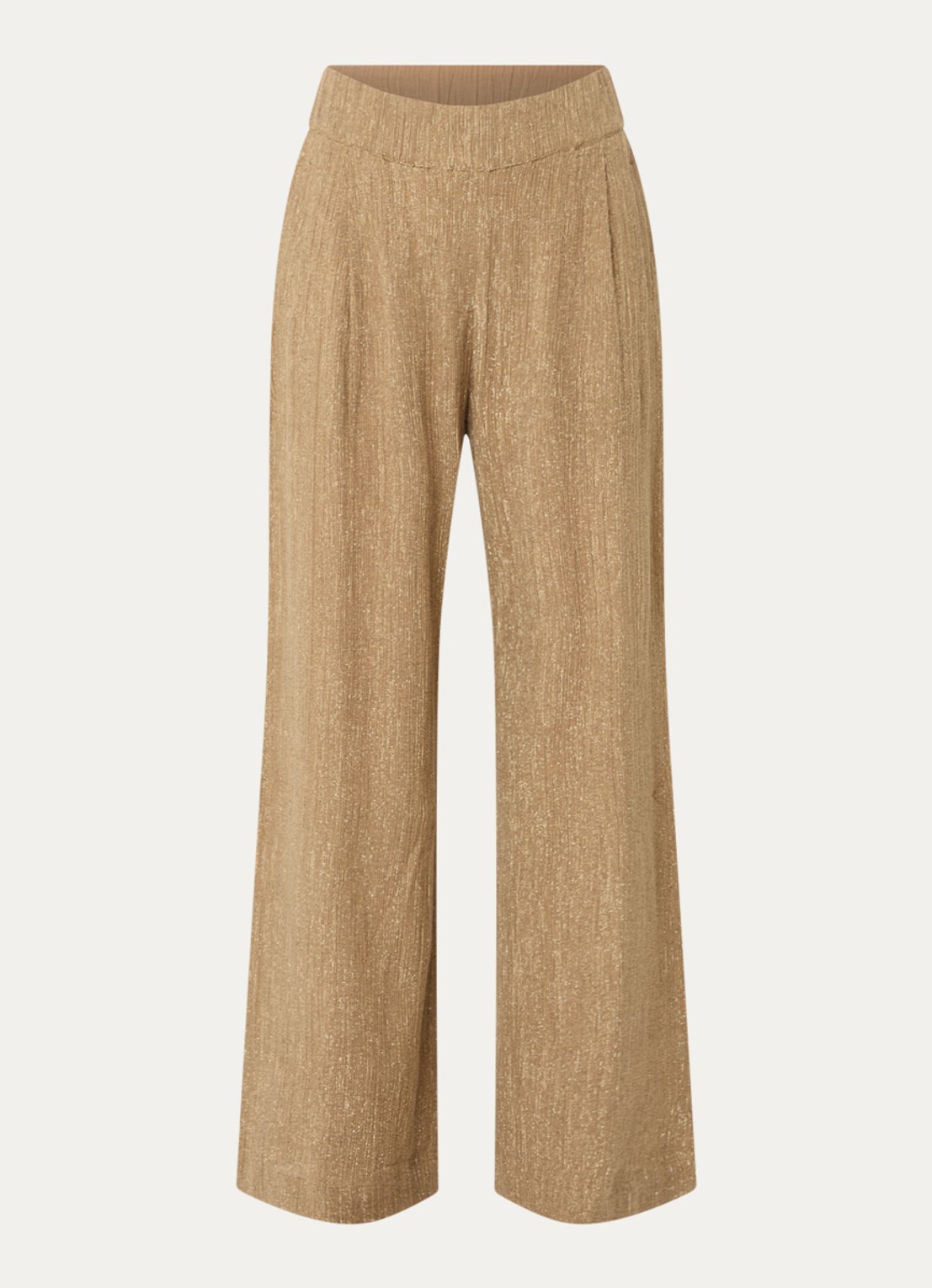 by-bar Benji high waist loose fit pantalon met lurex - voorkant goud