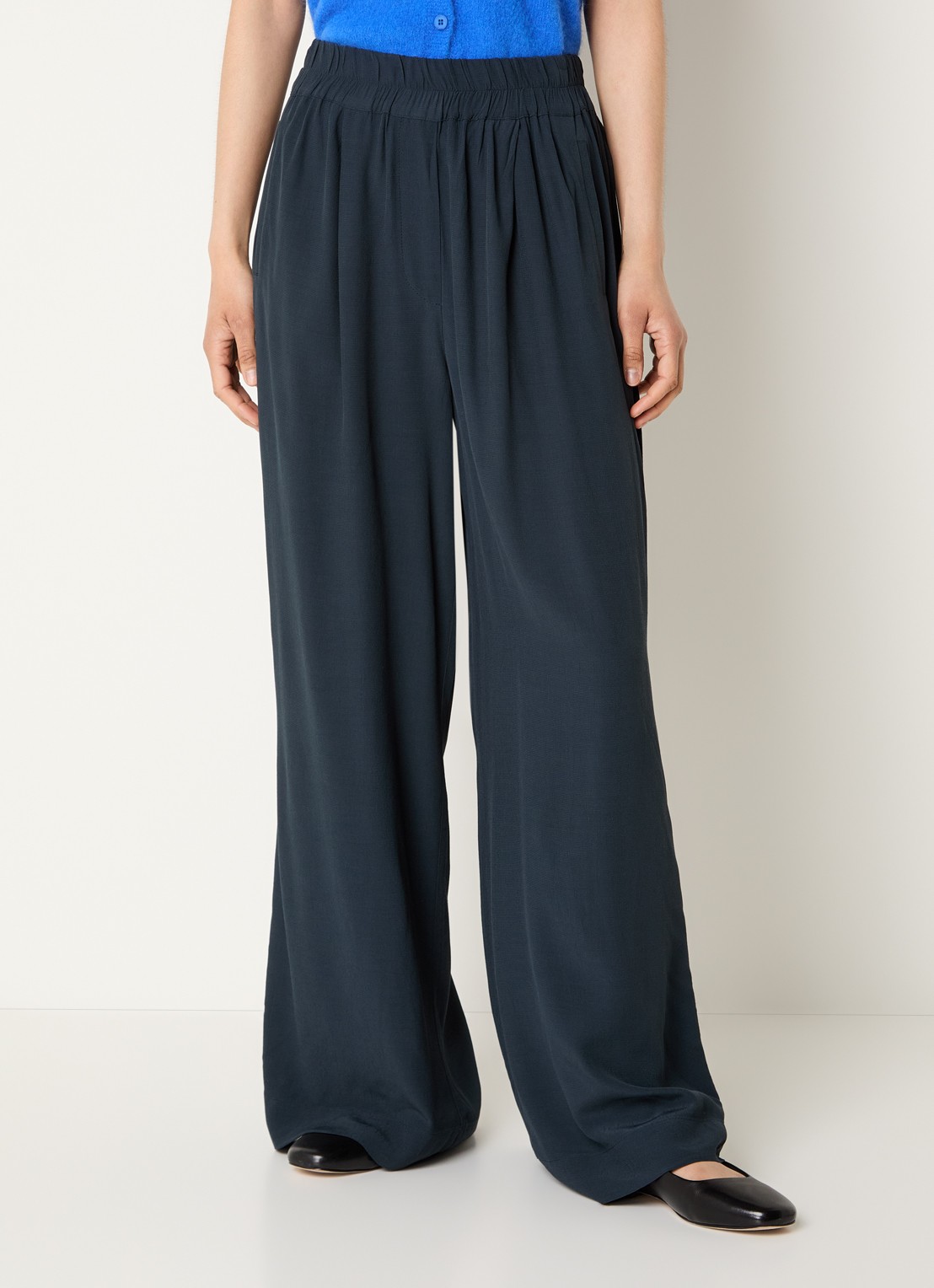 by-bar Benji high waist wide fit broek met steekzakken  - detail 4 donkergrijs