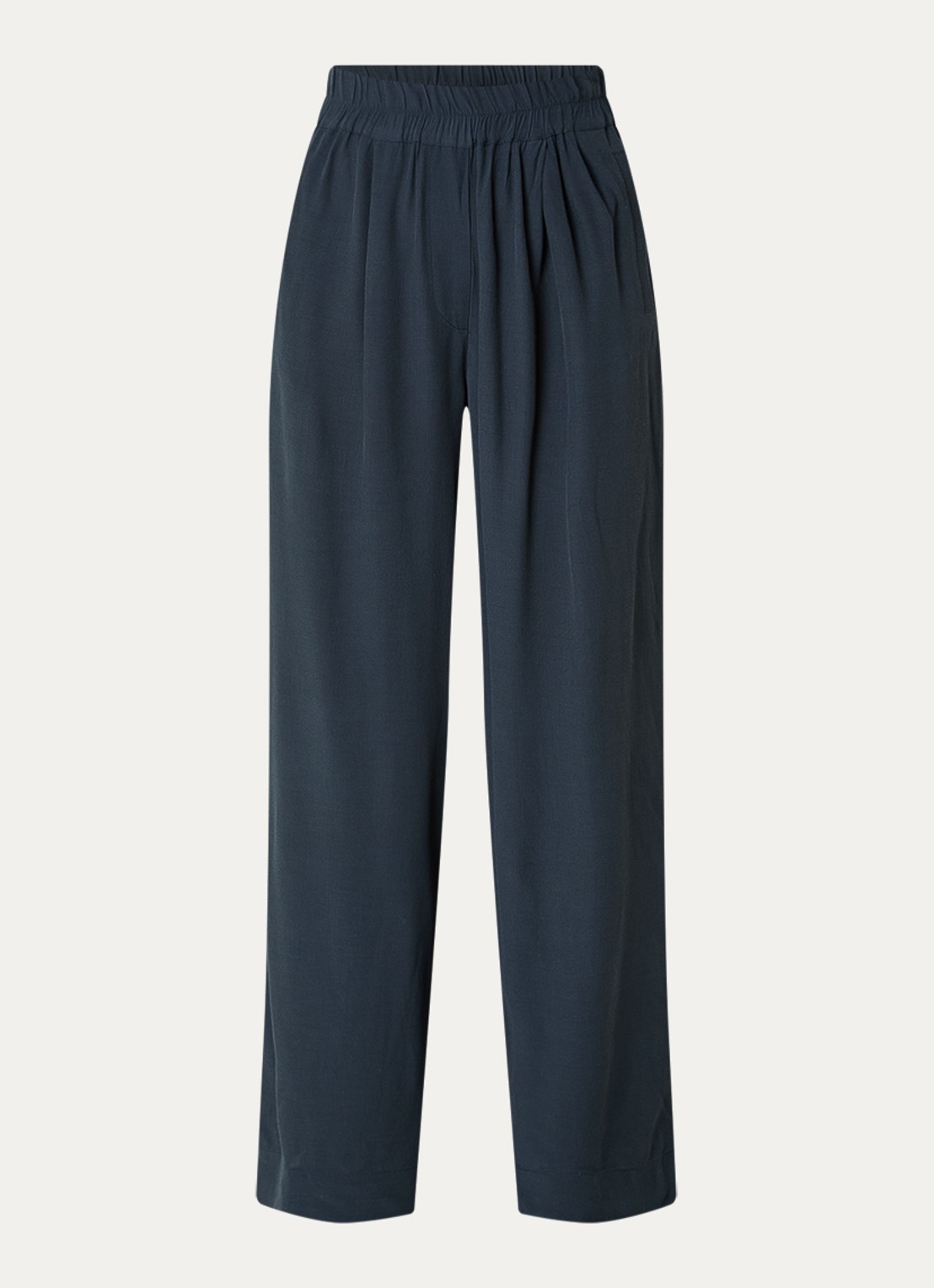 by-bar Benji high waist wide fit broek met steekzakken  - voorkant 2 donkergrijs