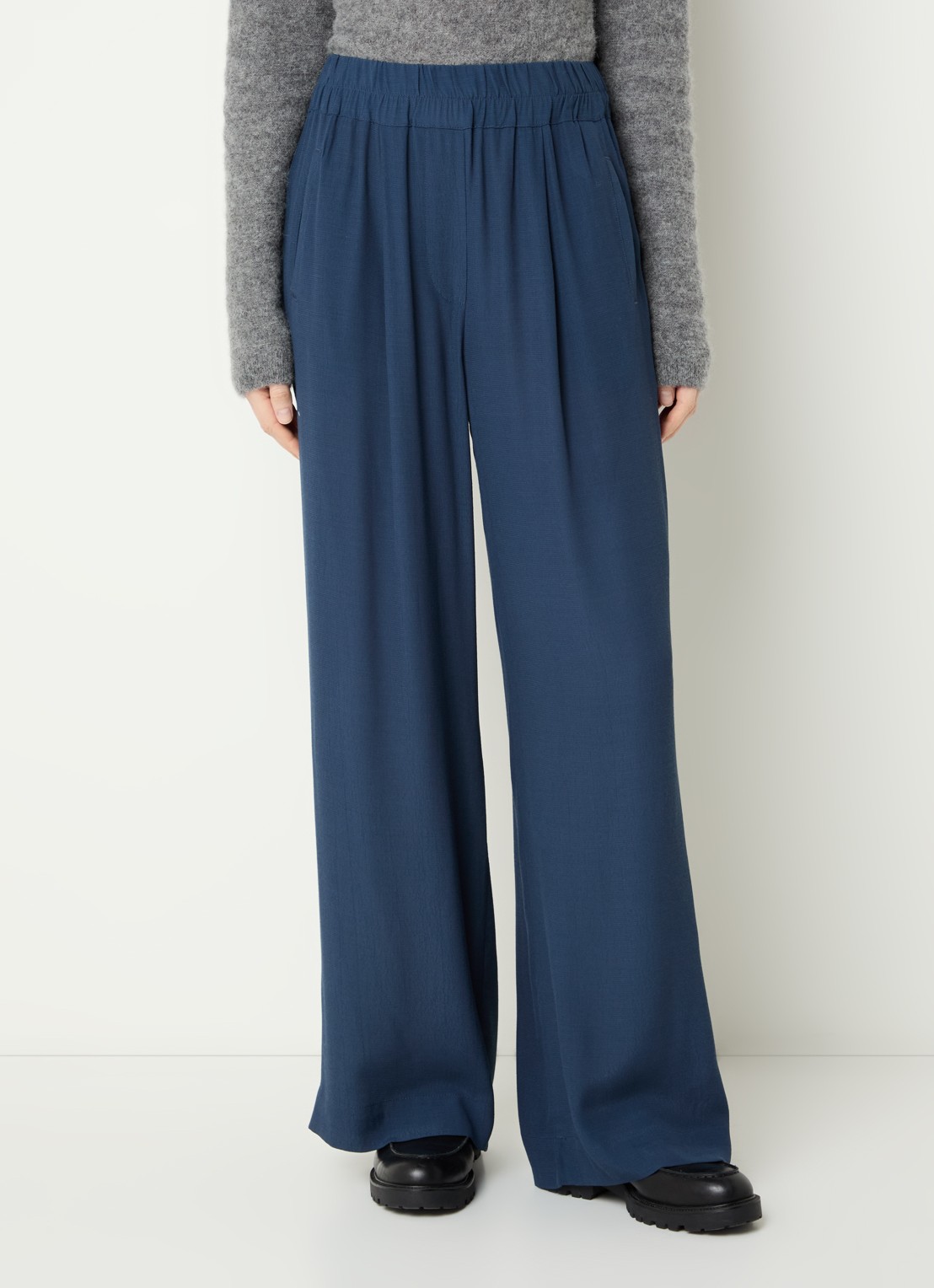 by-bar Benji high waist wide fit pantalon met steekzakken - detail 4 indigo
