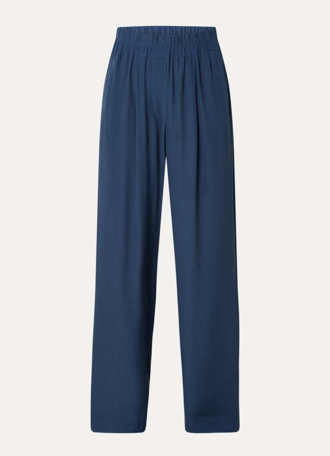 by-bar Benji high waist wide fit pantalon met steekzakken - voorkant 2 indigo