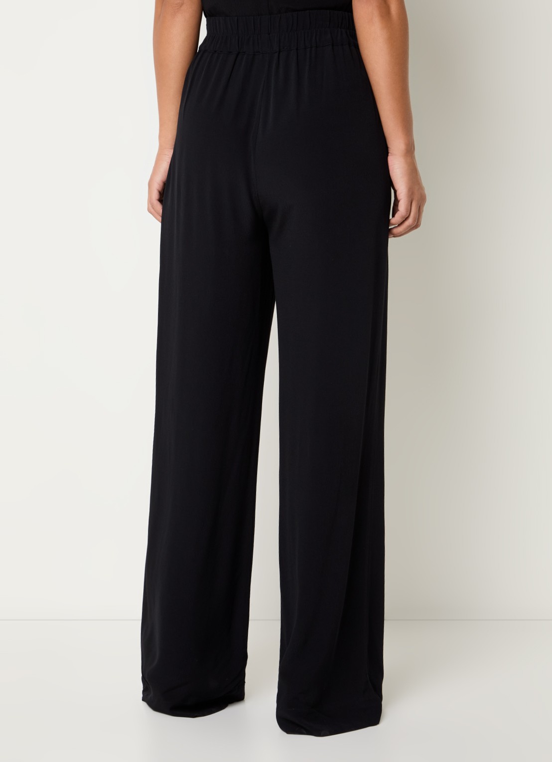 by-bar Benji high waist wide fit pantalon met steekzakken - achterkant 3 zwart