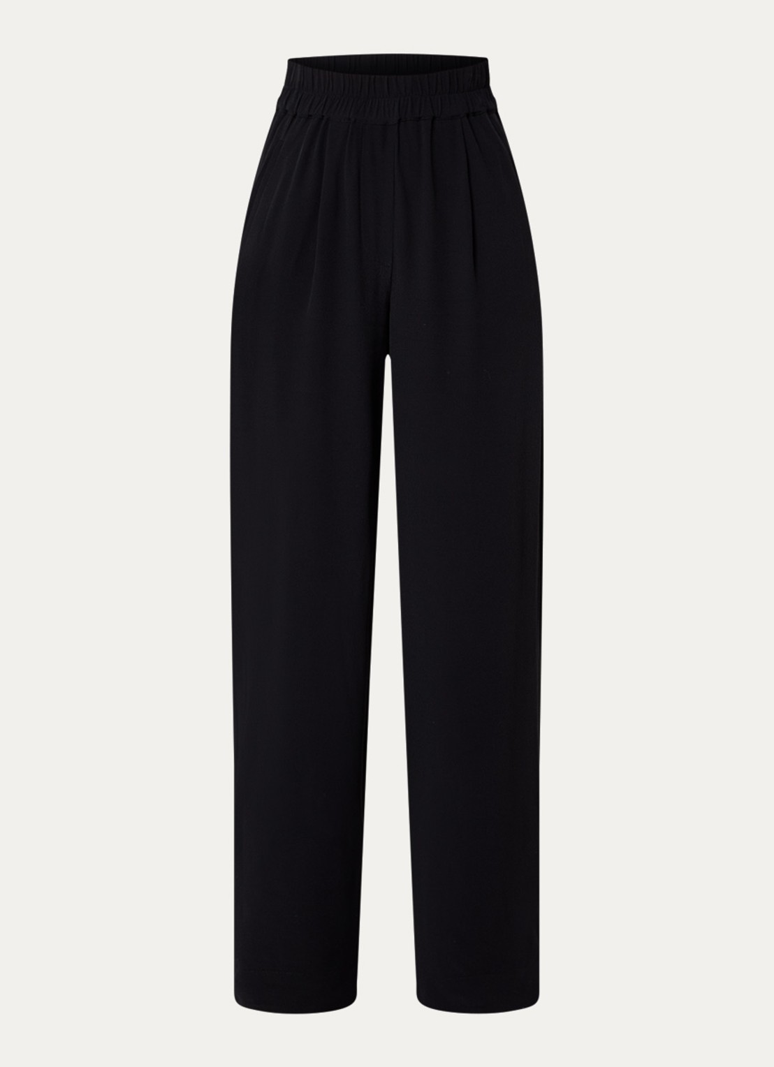 by-bar Benji high waist wide fit pantalon met steekzakken - voorkant zwart
