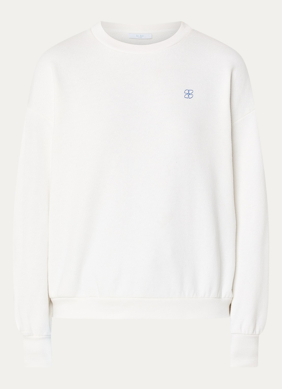by-bar Bibi sweater met borduring en backprint - voorkant 3 gebroken wit