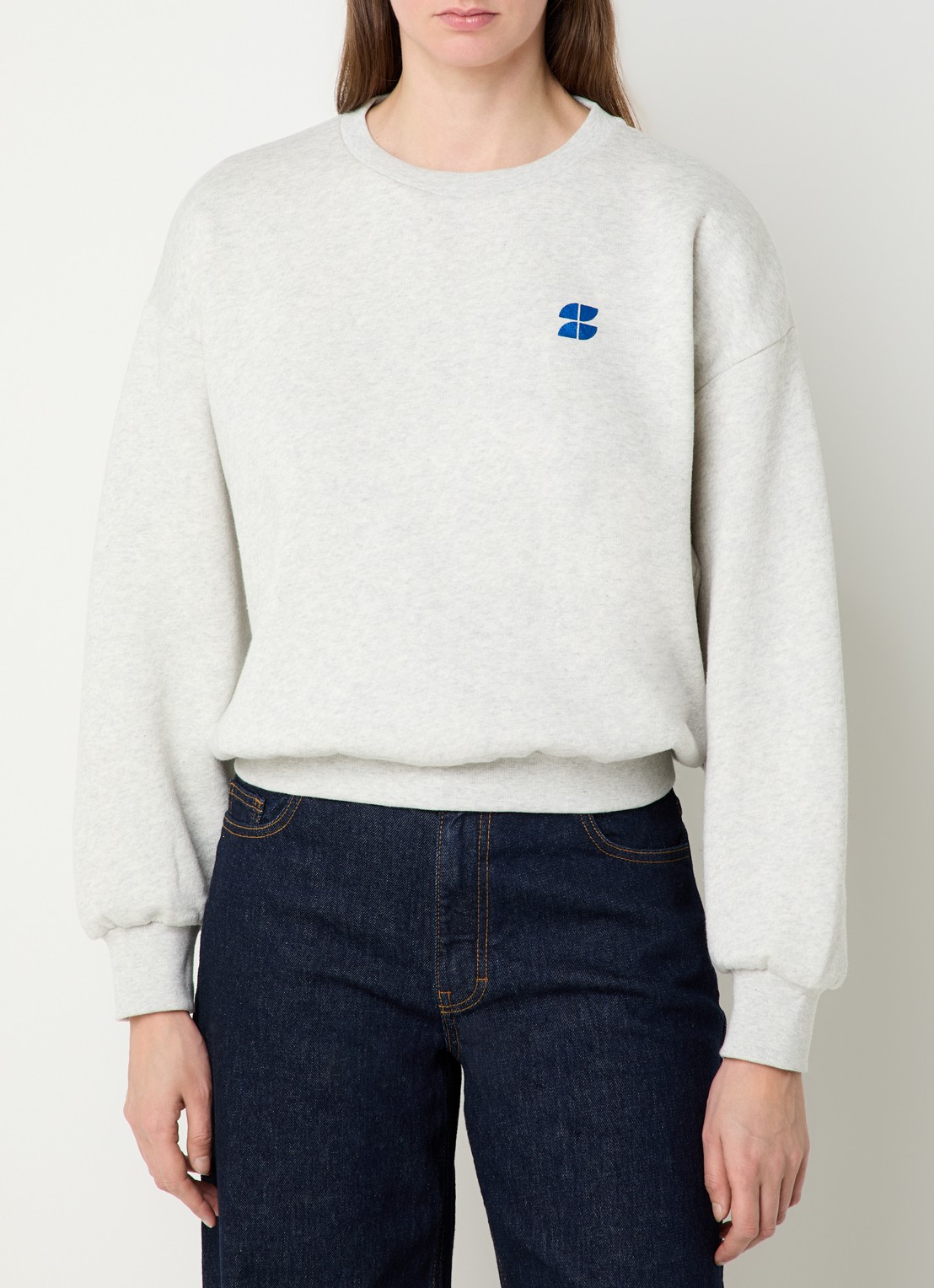 by-bar Bibi sweater met front- en backprint - achterkant 4 grijsmele