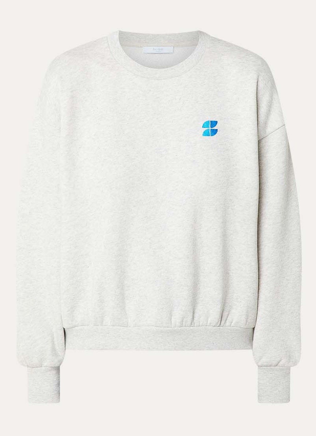 by-bar Bibi sweater met front- en backprint - voorkant grijsmele