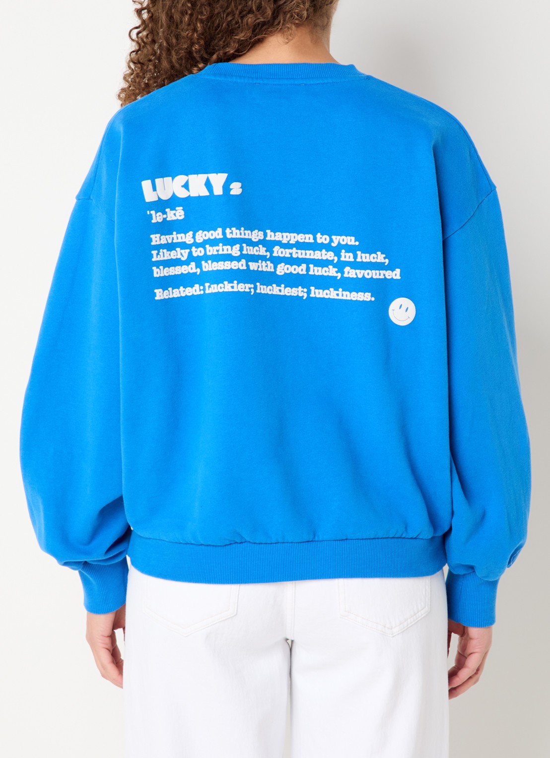 by-bar Bibi sweater met front- en backprint - detail 4 blauw