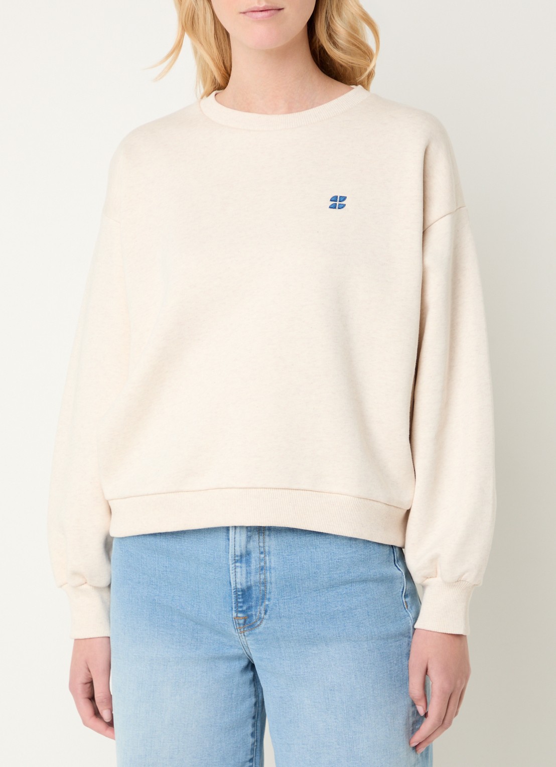 by-bar Bibi sweater met logo - detail 4 creme