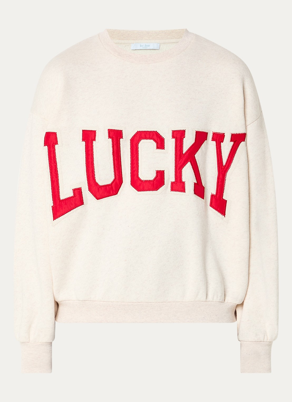 by-bar Bibi sweater met print - voorkant creme