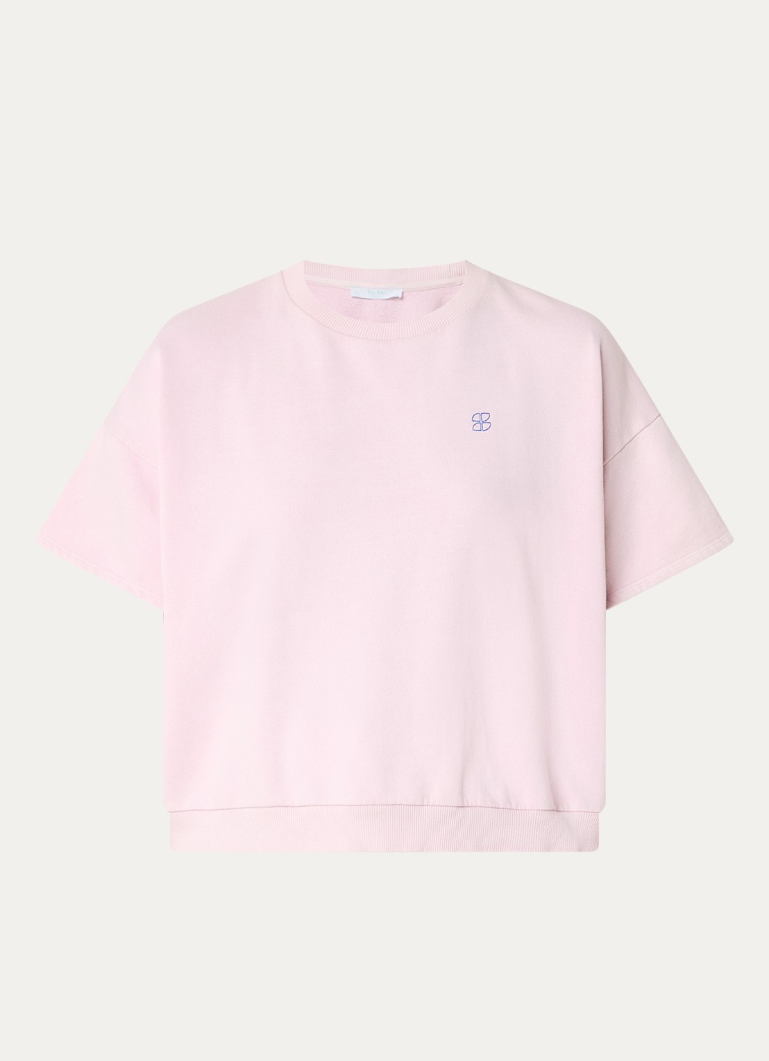 by-bar Bobbi sweater met logoborduring - voorkant 2 roze
