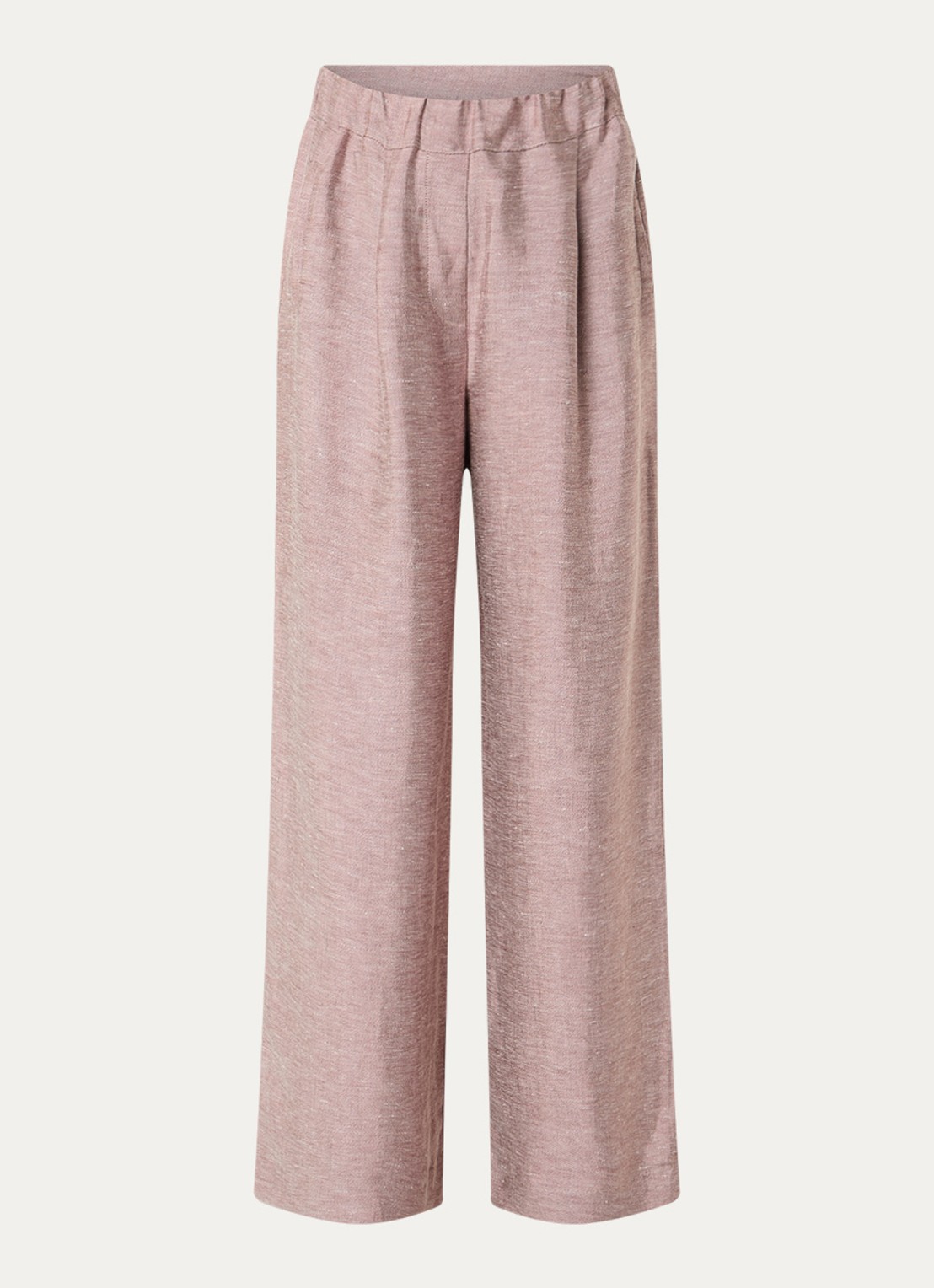 by-bar Celin high waist loose fit broek met gemêleerd dessin - voorkant 2 oudroze