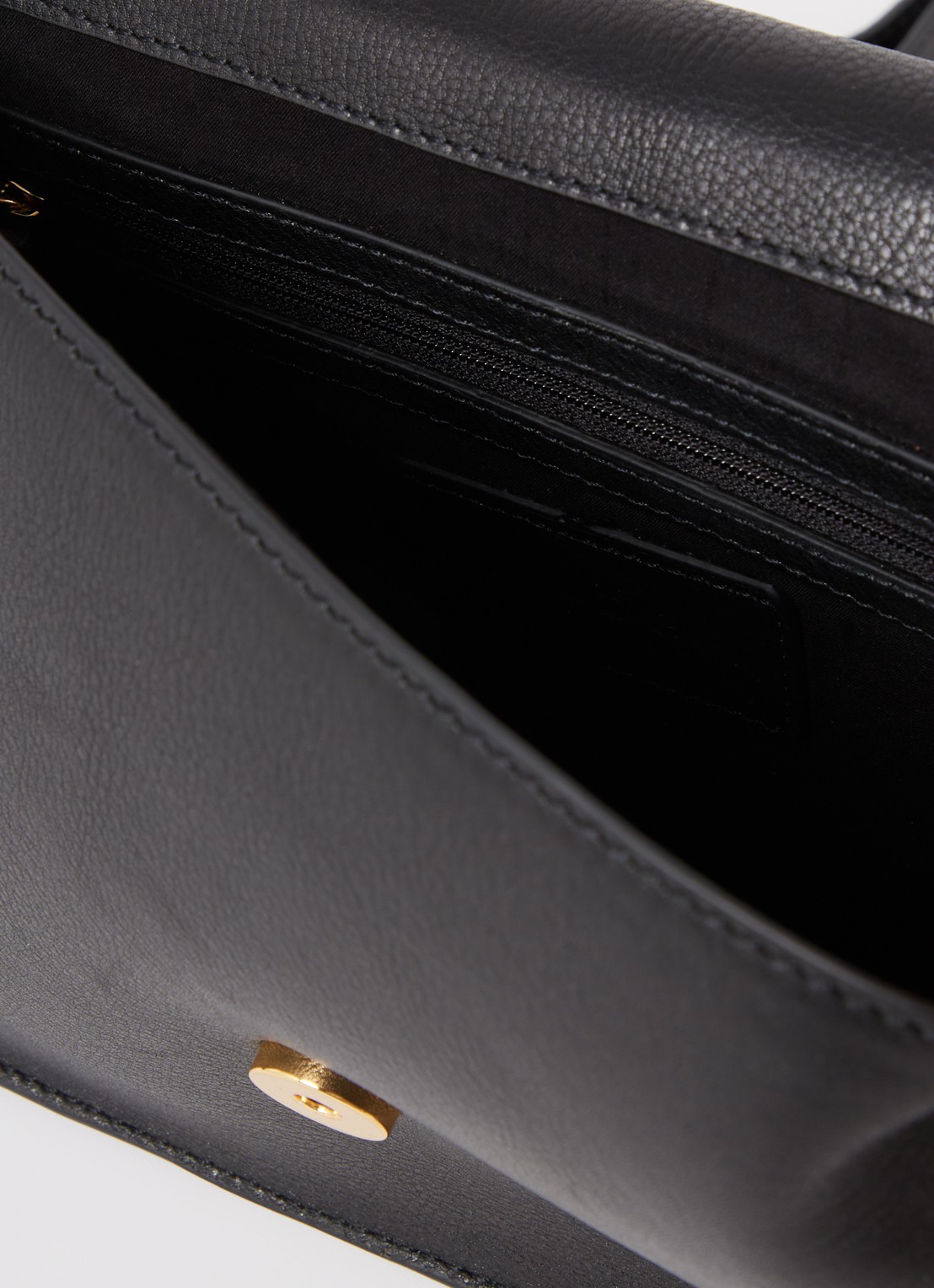 by-bar Crossbodytas van leer met afneembare schouderriem - detail 3 zwart