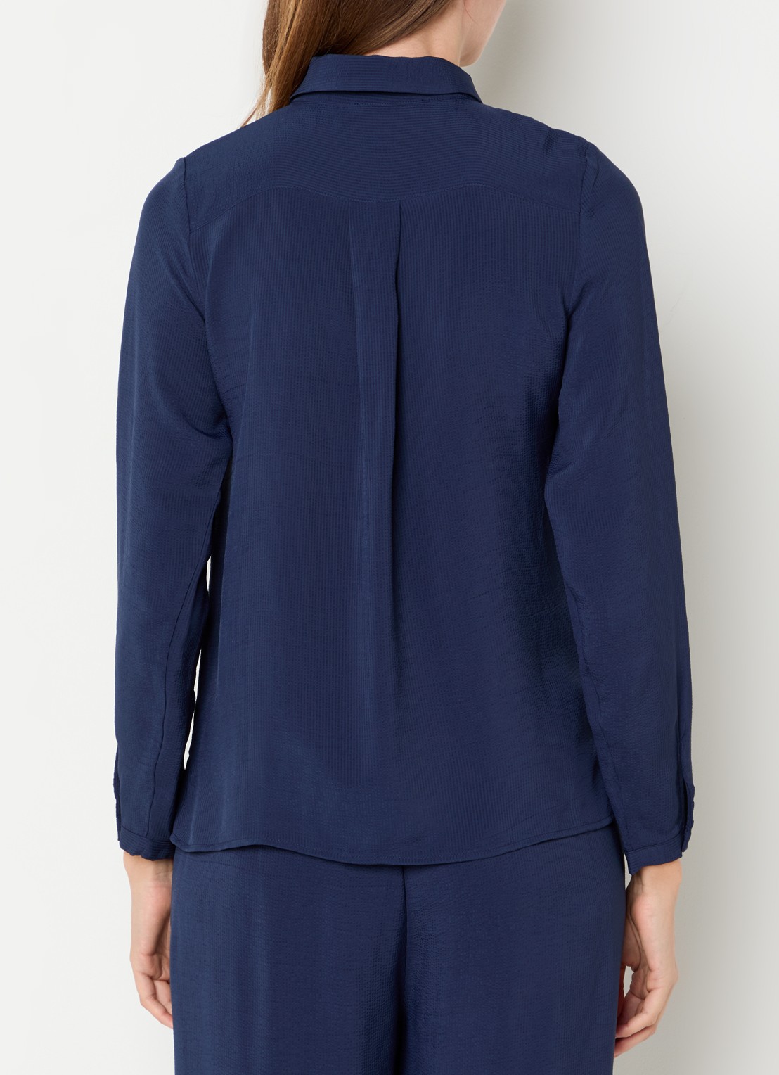 by-bar Donna blouse met kraag - achterkant donkerblauw