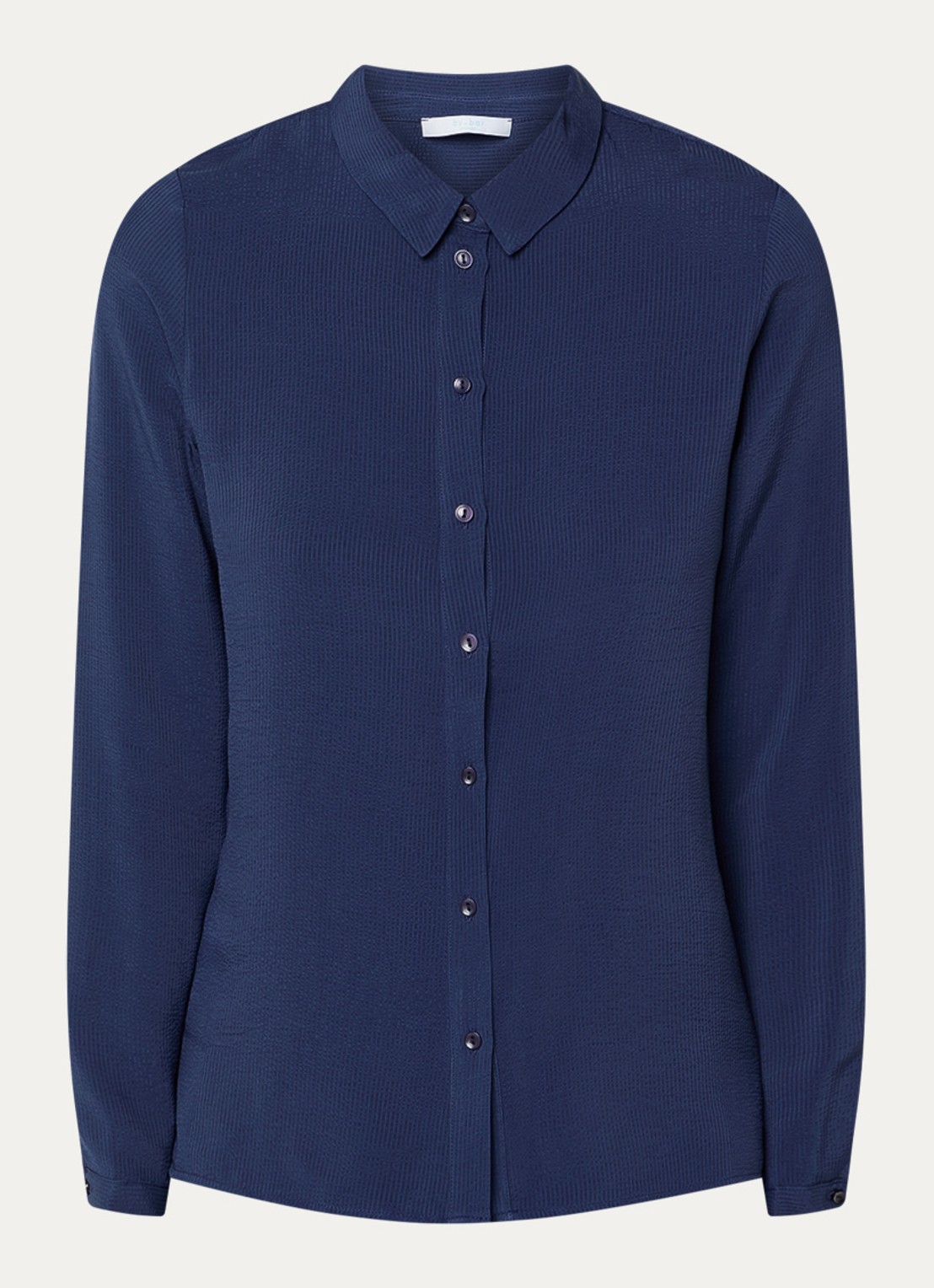 by-bar Donna blouse met kraag - voorkant 3 donkerblauw