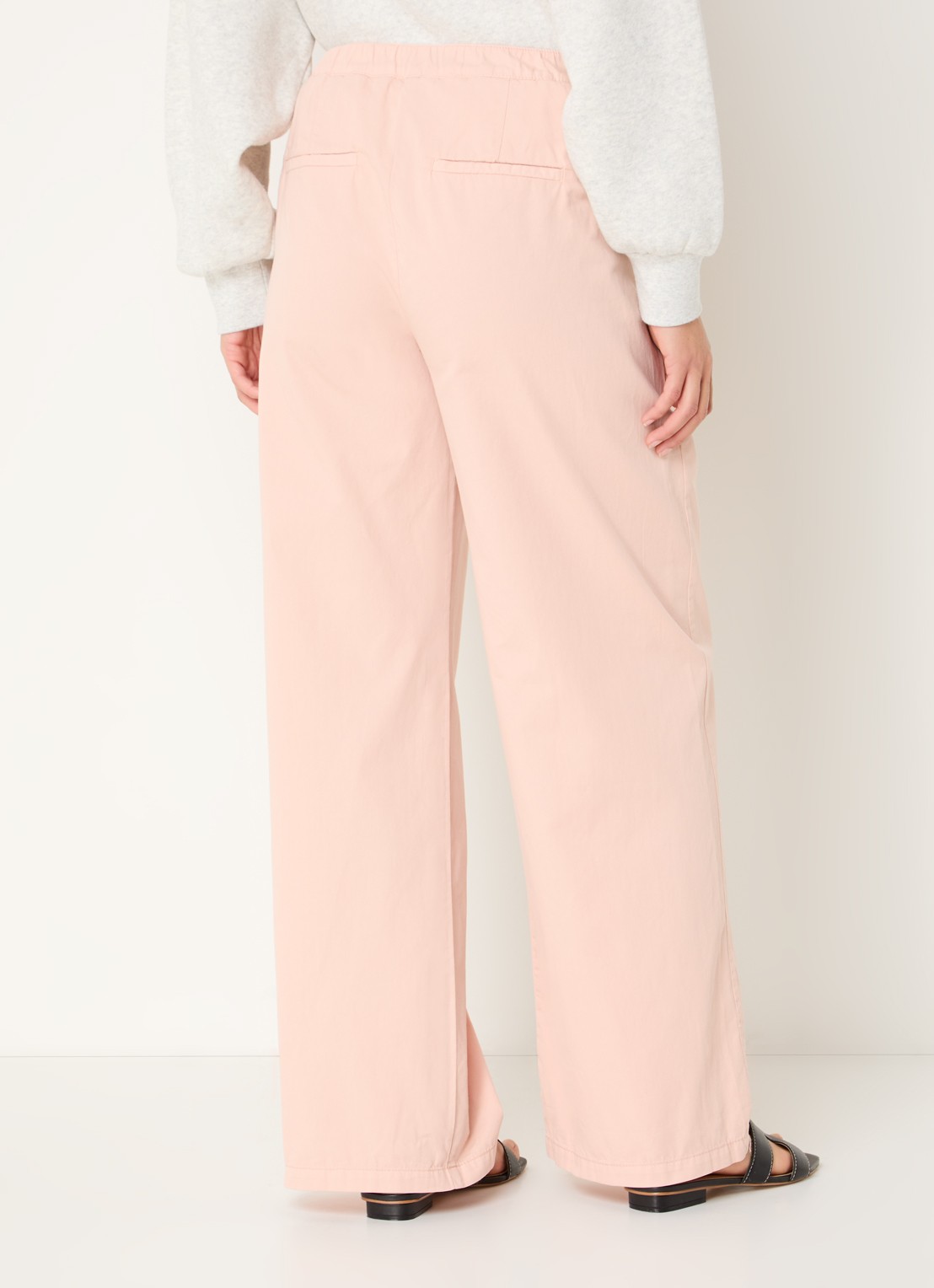 by-bar Dune high waist wide fit chino met steekzakken - achterkant 4 zalmroze