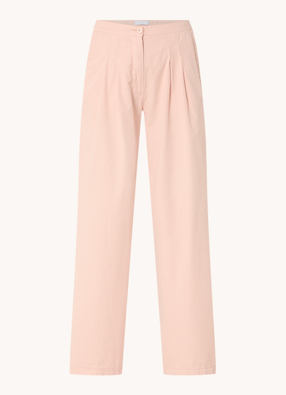 by-bar Dune high waist wide fit chino met steekzakken - voorkant zalmroze